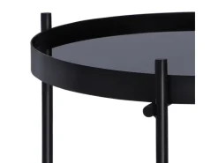 WOMO-DESIGN Tische^Beistelltisch 43 x 45 cm in Schwarz aus Metall und Glas