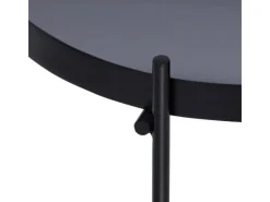 WOMO-DESIGN Tische^Beistelltisch 43 x 45 cm in Schwarz aus Metall und Glas