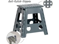 Zeller Klapphocker Kunststoff Anthrazit