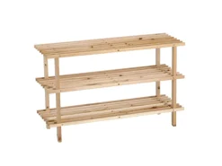 Zeller Schuhregal mit 3 Ablagen 49,5 cm x 26 cm x 80 cm Kiefer