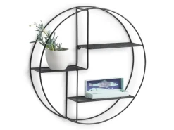 Zeller Metallregale|Regale Massivholz^Wandregal Metall 55 cm x 12 cm Schwarz