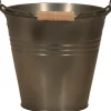 Malerbedarf^Zink-Eimer Blacklook mit Henkel/Holzgriff 7,2 L 31 cm x 29 cm x27 cm