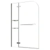 Hot AICA 120x140cm Badewannenaufsatz Faltwand Duschwand 5mm ESG Duschabtrennung mit Handtuchhalter Eckeregalen