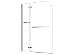 Sale AICA 100x140cm Badewannenaufsatz Faltwand Duschwand 5mm ESG Duschabtrennung mit Handtuchhalter Eckeregalen