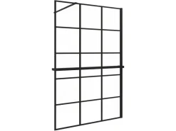 Online AICA 100x200cm 8mm NANO Glas Walk In Schwarz Duschwand mit Glasdekor Gitter mit Duschregal mit Stabilisator F130B