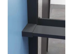 AICA 80x200cm Walk In Schwarz Aluminiumrahmen Duschwand mit Duschregal Handtuchhalter Duschabtrennung 8mm NANO Glass