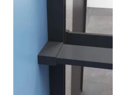 Sale AICA 140x200cm Walk In Schwarz Aluminiumrahmen Duschwand mit Duschregal Handtuchhalter mit Stabilisator Duschabtrennung 8mm NANO Glass F084B