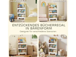 AIYAPLAY Bücherregal für Kinder Kinderregal mit 3 Ablagen aus Holz