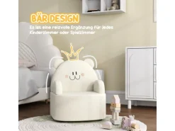 Discount AIYAPLAY Kindersessel mit Weichem Teddyfleece Bärenform Beige