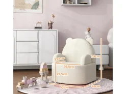 Discount AIYAPLAY Kindersessel mit Weichem Teddyfleece Bärenform Beige
