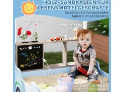 Clearance AIYAPLAY Sandkasten mit Abdeckung Imprägniert Kinder Sandbox mit Sitzbänken