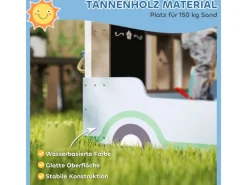 Clearance AIYAPLAY Sandkasten mit Abdeckung Imprägniert Kinder Sandbox mit Sitzbänken