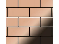 ALLOY Mosaik Fliese Massiv Metall Kupfer Gewalzt Kupfer 1,6mm Stark Subway-cm 1 Paket mit 50 Matten 0,58 m2 Kupfer