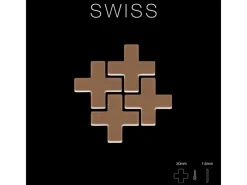 ALLOY Mosaik Fliese Massiv Metall Titan Hochglanz Kupfer 1,6mm Swiss Cross-ti-am 1 Paket mit 10 Matten 0,88 m2 Kupfer