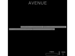 ALLOY Mosaik Fliese Massiv Metall Edelstahl Marine Gebürstet Grau 1,6mm Avenue-s-s-mb 1 Paket mit 10 Matten 0,74 m2 Grau