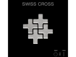 ALLOY Mosaik Fliese Massiv Metall Edelstahl Gebürstet Grau 1,6mm Swiss Cross-s-s-b 1 Paket mit 10 Matten 0,88 m2 Grau