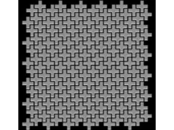 ALLOY Mosaik Fliese Massiv Metall Edelstahl Gebürstet Grau 1,6mm Swiss Cross-s-s-b 1 Paket mit 10 Matten 0,88 m2 Grau