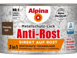 New Alpina Metallschutz-Lack Anti-Rost Hammerschlag 300 ml Kupfer