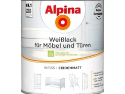 Hot Alpina Weißlack für Möbel & Türen seidenmatt 2 Liter