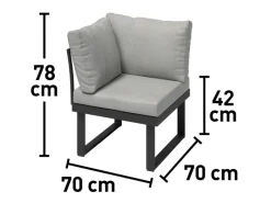 Sale Alu-Ecksessel Lipson Aluminium Grau