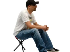 AMANKA Campinghocker 28 x 28 x 36 cm bis 150 kg Belastbar Rot