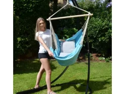 Best AMANKA Hängesessel inkl. 2 Kissen bis 120 kg 130 x 95 cm Blau
