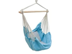 Best AMANKA Hängesessel inkl. 2 Kissen bis 120 kg 130 x 95 cm Blau