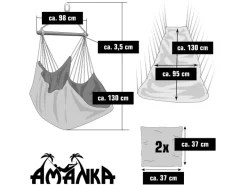 Best AMANKA Hängesessel inkl. 2 Kissen bis 120 kg 130 x 95 cm Bunt Multicolor