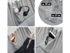 AMANKA Hängesessel inkl. Kissen bis 150 kg 330 x 120 cm Grau