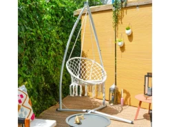 AMANKA Hängestuhlgestell bis 120 kg Belastbar - 215 cm Hoch Hellgrau