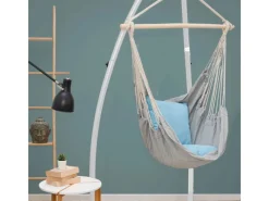 AMANKA Hängestuhlgestell bis 120 kg Belastbar - 215 cm Hoch Hellgrau