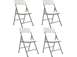 Online AMANKA Klappstühle 2er Set 50 x 46 x 835 cm bis 150 kg Belastbar - Weiss Weiß