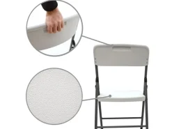 Online AMANKA Klappstühle 2er Set 50 x 46 x 835 cm bis 150 kg Belastbar - Weiss Weiß