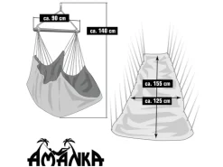Hot AMANKA XL-Hängesessel bis 100 kg Belastbar 155 x 125 cm Moos Grün