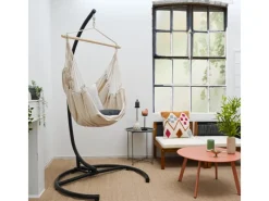 Hot AMANKA XL-Hängesessel bis 100 kg Belastbar 155 x 125 cm Beige