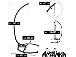 AMANKA XL-Hängesessel inkl. Gestell bis 100 kg 155 x 125 cm