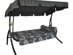 Angerer Freizeitmöbel Angerer Hollywoodschaukel Trend Meran Grau Blumen 3-Sitzer