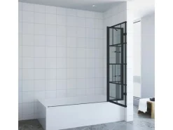 Sale Aquabatos Badewannenaufsatz 3 tlg. Duschwand 150 x 140 cm Badewannenfaltwand Faltwand Glaswand für Badewanne mit Festteil Duschtrennwand Glas Dusche