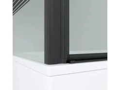 New Aquabatos Duschwand für Badewanne Faltwand 120 x 70 x 140 cm Badewannenaufsatz Eck Duschtrennwand für Badewanne Badewannenfaltwand mit Seitenwand