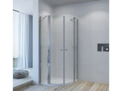 New Aquabatos Runddusche 90 x 90 x 195 cm Duschkabine Duschwand Viertelkreis Duschabtrennung mit Eckregale Pendeltür 6 mm NANO ESG Sicherheitsgals