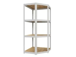 New AR Shelving Eckregal Rivet D-Carbon Style 150 x 70 x 40 cm Grauweiß FSC®