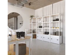 New AR Shelving Eckregal Rivet D-Carbon Style 150 x 70 x 40 cm Grauweiß FSC®