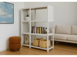 New AR Shelving Eckregal Rivet D-Carbon Style 150 x 70 x 40 cm Grauweiß FSC®