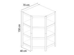New AR Shelving Eckregal Rivet D-Carbon Style 150 x 70 x 40 cm Grauweiß FSC®