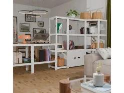 New AR Shelving Eckregal Rivet D-Carbon Style 150 x 70 x 40 cm Grauweiß FSC®