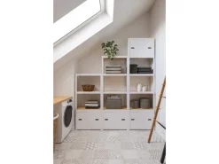 New AR Shelving Eckregal Rivet D-Carbon Style 150 x 70 x 40 cm Grauweiß FSC®