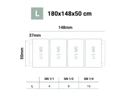 AR Shelving Lebensmittelregal Gastronorm L 180 cm x 150 cm x 50 cm