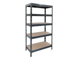 AR Shelving Rivet Schwerlastregal 180 x 90 x 60 cm 5 Böden Anthrazit FSC®