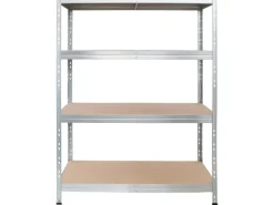 New AR Shelving Schwerlast-Steckregal Rivet 180 cm x 120 cm x 45 cm 4 Böden Verzinkt