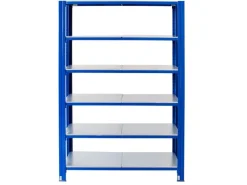 Hot AR Shelving T Profile Steckregal Blau & Verzinkt 250x120x50 cm 6 Böden 180 kg